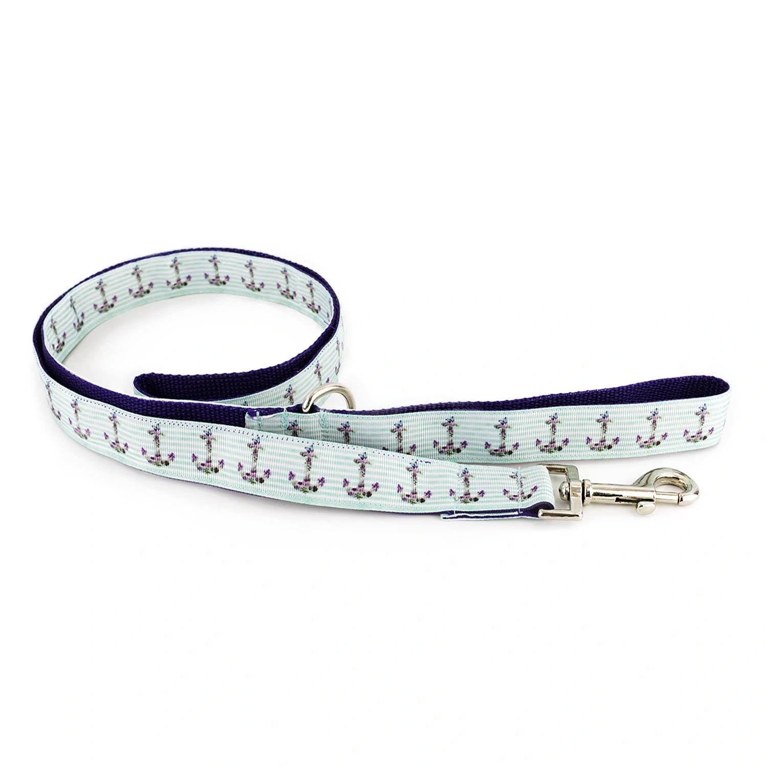 Celeste Blue Anchor Leash - Seaside strolls sorted, posh pup's best accessory, pure blue bliss.